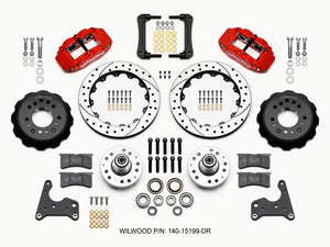 Wilwood Narrow Superlite 6R Front Hub Kit 12.88in Drill Red 65-72 CDP C Body -Drum