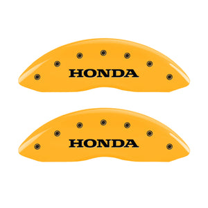 MGP 4 Caliper Covers Engraved Front Honda Engraved Rear Pilot/2016 Yellow finish black ch