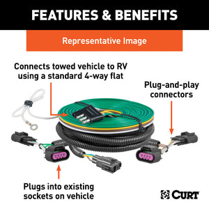 Curt 07-13 Jeep Grand Cherokee Custom Towed-Vehicle RV Wiring Harness