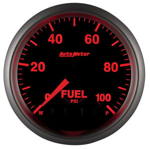 Autometer Elite 52mm 0-100 PSI Fuel Pressure Peak & Warn w/ Electronic Control Gauge