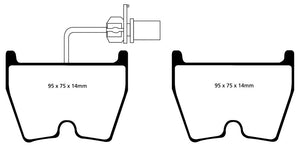 EBC 06-09 Audi RS4 4.2 (Cast Iron Rotors) Redstuff Front Brake Pads