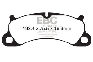 EBC 12-15 Porsche 911 (991) (Cast Iron Rotor only) 3.8 Carrera S Yellowstuff Front Brake Pads