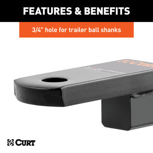 Curt Class 2 Ball Mount (1-1/4in Shank 3500lbs 1-1/4in Rise 9-3/4in Long)