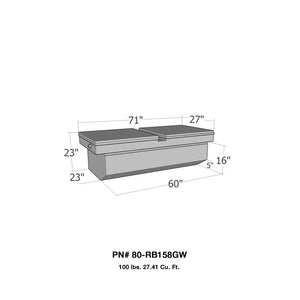 Westin/Brute Gull Wing Lid Full Size Xtra Deep Xtra Wide w/ Slant - Aluminum