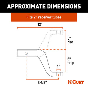 Curt Class 3 Aluminum Ball Mount (2in Shank 8000lbs 6in Drop 8-1/2in Long)