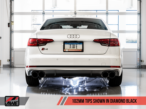 AWE Tuning Audi B9 S4 SwitchPath Exhaust - Non-Resonated (Black 102mm Tips)