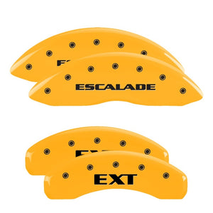 MGP 4 Caliper Covers Engraved Fr Escalade Rear EXT Yellow Finish Blk Char 2003 Cadillac Escalade ESV