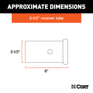 Curt 6in Raw Steel Receiver Tubing (2-1/2in Receiver)