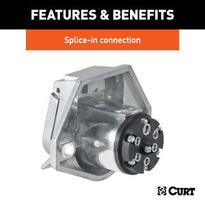 Curt 7-Way Round Connector Socket (Vehicle Side)