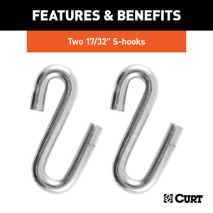 Curt 48in Safety Chain w/2 S-Hooks (7000lbs Clear Zinc)