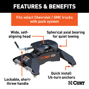 Curt Q25 5th Wheel Hitch w/GM Puck System Legs