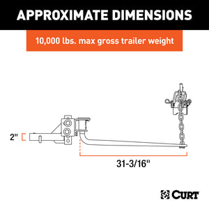 Curt MV Round Bar Weight Distribution Hitch (8000-10000lbs 31-3/16in Bars)