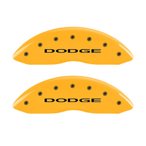 MGP 4 Caliper Covers Engraved Front & Rear Dodge Yellow Finish Black Char 2006 Dodge Durango