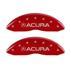 MGP 4 Caliper Covers Engraved Front & Rear Acura Red Finish Silver Char 2017 Acura ILX