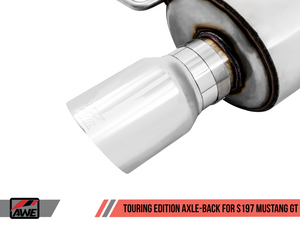 AWE Tuning S197 Mustang GT Axle-back Exhaust - Touring Edition (Chrome Silver Tips)