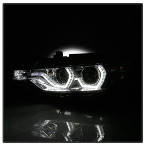 Spyder 12-14 BMW F30 3 Series 4DR Projector Headlights - LED DRL - Chrome (PRO-YD-BMWF3012-DRL-C)