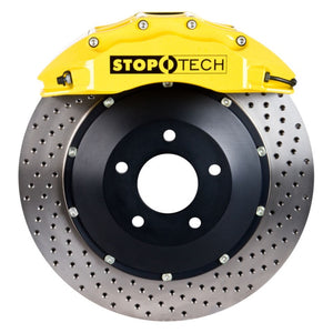 StopTech 08-10 Audi S5 Front BBK w/ Yellow ST-60 Calipers Drilled 380x32mm Rotors Pads Lines