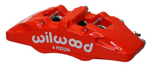 Wilwood Caliper-Forged Dynapro 6 5.25in Mount-Red-L/H 1.62/1.12/1.12in Pistons 1.10in Disc