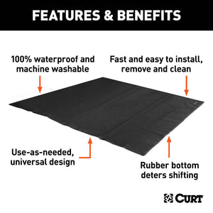 Curt Seat Defender 60in x 60in Removable Waterproof Black Cargo Blanket Protector