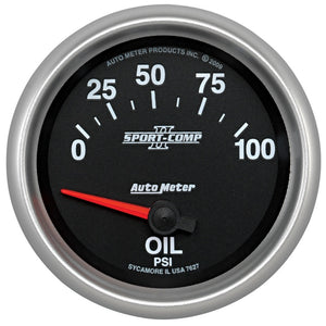 Autometer Sport-Comp II 0-100 PSI Short Sweep Electronic Oil Pressure Gauge