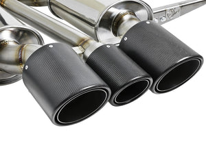 aFe POWER Takeda 2-1/2in to 2-1/4in 304SS Catback Dual-Exit Exhaust 17+ Honda Civic Type R w/CF Tips