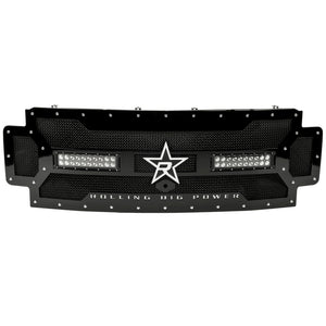 RBP RX-3 Midnight Edition Black LED Bar Grille (Studded) 17 Ford Super Duty F250/F350 w/Front Camera