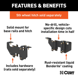 Curt 02-05 Dodge Ram 1500 Custom 5th Wheel Brackets