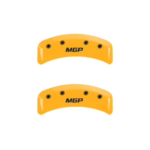 MGP 4 Caliper Covers Engraved Front & Rear MGP Yellow Finish Black Char 1988 Chevrolet Corvette