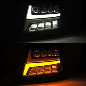 AlphaRex 07-13 Chevy Avalanche NOVA LED Proj Headlights Plank Style Gloss Black w/Activ Light/DRL