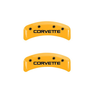 MGP 4 Caliper Covers Engraved F & R C4/Corvette Yellow Finish Black Char 1988 Chevrolet Corvette