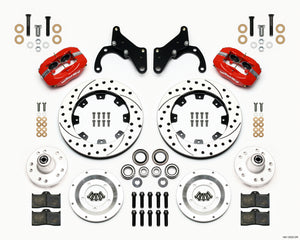 Wilwood Forged Dynalite Front Kit 12.19in Drilled Red 65-68 Chevy Impala -Drum Spindle