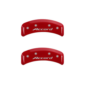 MGP 4 Caliper Covers Engraved Front Accord Engraved Rear Accord Red finish silver ch