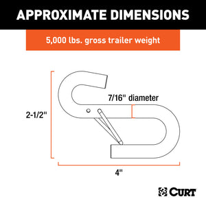 Curt Certified 7/16in Safety Latch S-Hook (5000lbs)