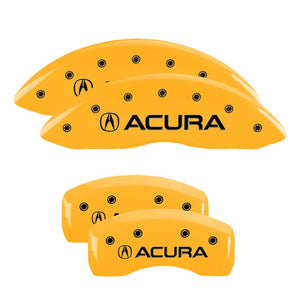 MGP 4 Caliper Covers Engraved Front & Rear Acura Yellow Finish Black Char 2017 Acura ILX