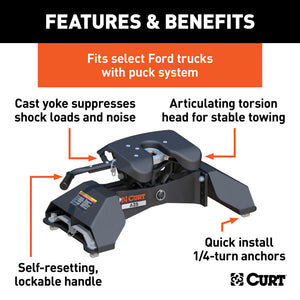 Curt A25 5th Wheel Hitch w/Ford Puck System Legs