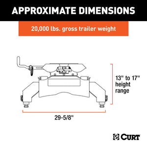 Curt Q20 5th Wheel Hitch w/GM Puck System Legs