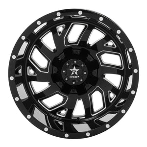 RBP 65R Glock 20x12 5x127/139.7 BP / 4.75 BS -44mm Offset 78mm CB Gloss Black Machined Grooves Wheel