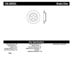 StopTech Drilled Sport Brake Rotor 11-17 Jeep Grand Cherokee (Excludes SRT8)