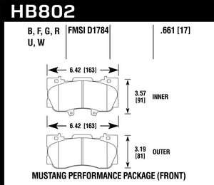 Hawk 15-17 Ford Mustang GT DTC-30 Race Front Brake Pads