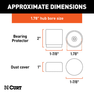 Curt 1.78in Bearing Protectors & Covers (2-Pack)