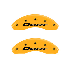 MGP 4 Caliper Covers Engraved Front & Rear With out stripes/Dart Yellow finish black ch