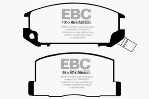 EBC 85-90 Toyota MR2 1.6 Redstuff Rear Brake Pads