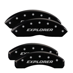 MGP 4 Caliper Covers Engraved Front & Rear Explorer/2011 Black Finish Silver Char 2010 Ford Explorer