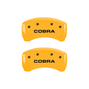 MGP Rear set 2 Caliper Covers Engraved Rear Cobra Yellow finish black ch