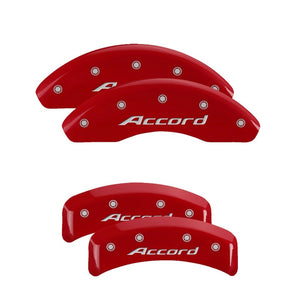 MGP 4 Caliper Covers Engraved Front Accord Engraved Rear Accord Red finish silver ch