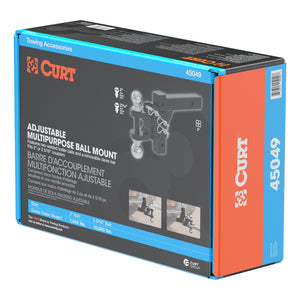 Curt Adjustable Multipurpose Ball Mount (2in Shank 2in & 2-5/16in Balls)