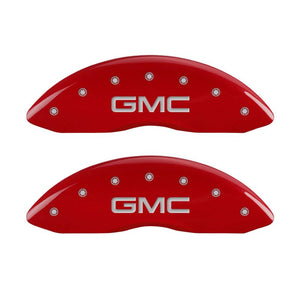 MGP 4 Caliper Covers Engraved Front & Rear GMC Red Finish Silver Char 2011 GMC Savana 2500