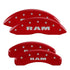 MGP 4 Caliper Covers Engraved Front & Rear Ram Red Finish Silver Char 2019 Ram 1500