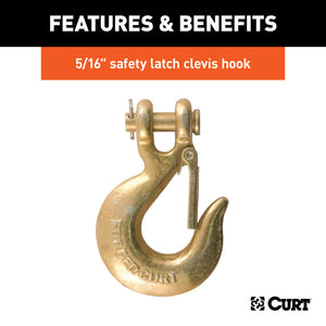 Curt 35in Safety Chain w/1 Clevis Hook (18800lbs Yellow Zinc)