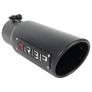 RBP RX-1 High Heat Textured Dual Badged Exhaust Tip Inlet 4in. / Outlet 5in. / Length 18in. - Black